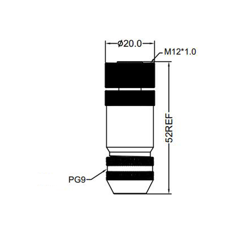 M12 3pins A code female straight metal assembly connector PG9 thread,shielded,brass with nickel plated housing,suitable cable diameter 6.0mm-8.0mm